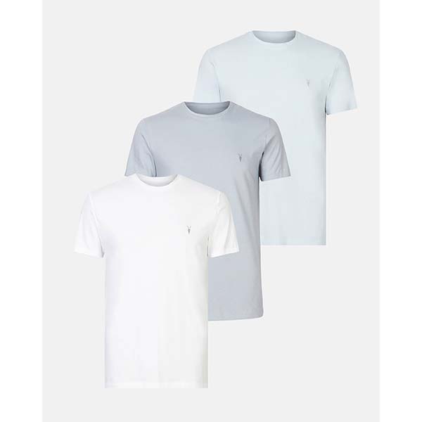 Allsaints Australia Mens Tonic Ramskull Crew 3 Pack T-Shirt Blue/White AU63-207